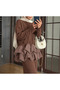 Ruffled Rose-Detailed Knit Pantsuit - 1126 - Dark Brown (Ös) - 2