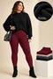 Women's Plus Size Fleece-Lined Thermal Leggings, Shaping High-Waisted Winter Leggings with a Brushed Lining. - 2