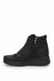 D26Kb-4085 Women's Genuine Leather Flat Boots, Black. - 3