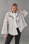 Women's Crinkled Thin Poncho Coat - 4