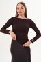 Women's Long Sleeve Blouse with Side Gathered Detail Cty-Şml-265381 - 3