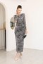 Zebra Pattern Draped Dress - 4