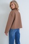 Women's Camel Stand-Up Collar Poncho Jacket with Pockets Alc-X14421 - 4