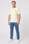 Men Crew Neck Short Sleeve Brand Logo T-Shirt, Light Yellow - 2