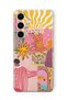 Samsung Galaxy A16 Compatible Transparent Phone Case with Abstract Art Collage Design.