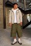 Men's Hooded, Pocketed, Casual, Faux Fur-Lined Raincoat.