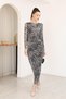 Zebra Pattern Draped Dress - 6