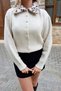 Leopard Plush Collar Knitted Cardigan - 5