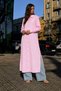 Women's Striped Pink Shirt Dress - 2