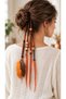 Handmade Wet Rasta Hair Accessory Set of 4 – Yellow Brown, with Bead Details, Approximately 45 Cm. - 3