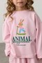 Oversized Printed Jogger Sweat Suit, Pink. - 7