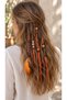 Handmade Wet Rasta Hair Accessory Set of 4 – Yellow Brown, with Bead Details, Approximately 45 Cm.