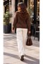 Crew Neck Buttoned Women's Knitwear Sweater - 3