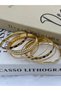 Gold-Colored, Feathered, Leopard-Patterned, 8-Piece Combination Bracelet Set 4