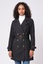 Women Plain Trench Coat, Black
