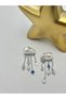 Baroque Pearl Chain Detail Earrings (Steel)