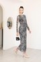 Zebra Pattern Draped Dress - 7