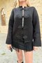 Tricot Jacket with Fringe Detail - 2