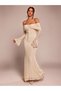 Rochie maxi, crem - 5