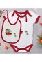 Bk Kids Cute Captain-Themed Red Baby Bodysuit and Bib Gift Set - 2, for 0-3 Months.