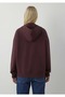 M1S20141 Women's Sweatshirt with Jeans Logo Print, Burgundy - 5