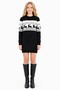 Women's Deer Pattern Crew Neck Long Sleeve Thick Winter Casual Knit Tunic Sweater - 3
