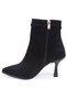 Dza07-11338054 Black Suede Classic Zippered 8 cm Stiletto Heel Women's Boots. - 3
