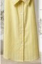 Muslin Fabric, Button-Down Striped Tunic 0342-12, Lemon Yellow. - 4