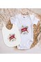 BK Kids White Baby Bodysuit and Bib Gift Set with Electric Leak Design - 1 (9-12 Months) - 2