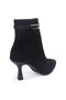 Dza07-11338054 Black Suede Classic Zippered 8 cm Stiletto Heel Women's Boots. - 4