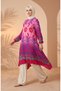 Viscose Fabric Patterned Tunic 1008-03 Fuchsia Rose Brown - 2