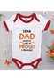 BK Kids "Dear Dad" Design Red Baby Bodysuit-1, 0–3 Months