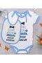 Bk Kids Circumcision-Themed Blue Baby Bodysuit and Bib Gift Set - Size 5, 9-12 Months.