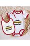 BK Kids "I'm from Rize" Design Red Baby Bodysuit and Bib Gift Set-2, 9–12 Months - 2