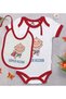 BK Kids "Super Girl" Design Red Baby Bodysuit and Bib Gift Set - 1 en126256