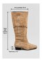 Mink Suede (Annie) Flat Boots with a Pointed Toe, Below-The-Knee Length, and Fur Lining. - 6