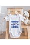 Bk Kids Mashallah Design White Baby Bodysuit and Bib Gift Set - 2, for Ages 6-9 Months. - 5