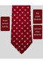Beige Floral Patterned Red Tie – 8 cm Wide. - 2