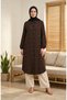 Long, Button-Down Tunic with Floral Pattern 0356-07 Black