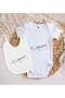 Bk Kids Atatürk-Themed White Baby Bodysuit and Bib Gift Set - 29, for Ages 0-3 Months. - 2