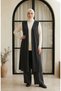 Plus Size Loose-Fit Long Seasonal Vest 8739-06 Anthracite - 2
