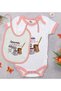 Bk Kids “My Mom Needs Coffee” Designed Pink Baby Bodysuit and Bib Gift Set - 1