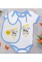 BK Kids "No Worries, My Aunt Will Take Care of It" Blue Baby Bodysuit and Bib Gift Set-1