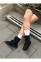 Black Suede (Otis) Women's Lace-Up Boots with Fur Lining. - 5