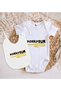BK Kids Donayrum-Designed White Baby Bodysuit and Bib Gift Set-1 - 2