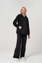 Maternity Hooded Kangaroo Pocket Loose-Fit Velvet Set with Adjustable Waistband, Black. - 4