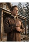Loose Fit Flannel Winter Cotton Shirt with Pockets, Bitter Brown Color. - 5