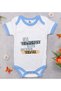 BK Kids Akul "If You've Given It All" Patterned Blue Baby Bodysuit-1, 0-3 Months