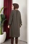 Crimped Fabric Raglan Sleeve Long Tunic 0902-11 Khaki - 4