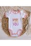 BK Kids "I Love You" Design Pink Baby Bodysuit-1, 3–6 Months - 3